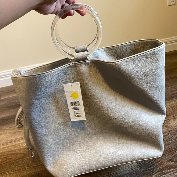 French Connection Dante Tote Bag Purse with Strap in Perla Grey - Picture 3 of 10